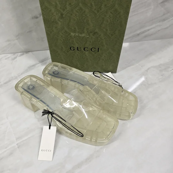 Gucci Women's Clear Slide Sandals - Picture 9 of 12